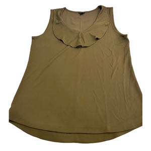 Ann Taylor Sleeveless Blouse Tank Olive Green Lightweight Workwear Medium